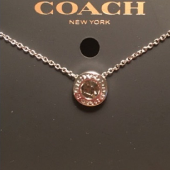 NWT Coach Open Circle Stone Strand Silver Tone Necklace - Picture 7 of 7